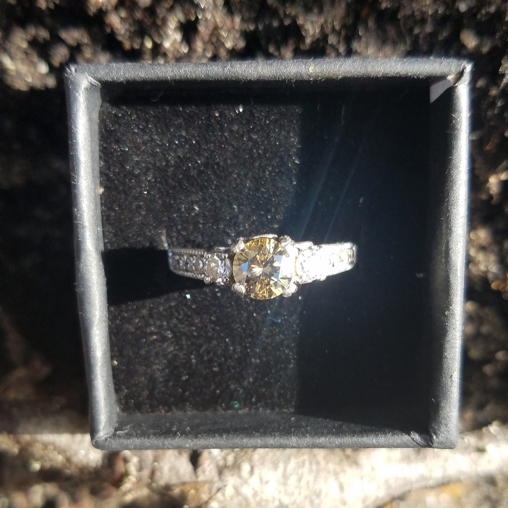 Vintage Moissanite Engagement Set (2 Rings) - Picture 3 of 8